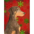 thumbnail image 1 of Carolines Treasures  Doberman Red And Green Snowflakes Holiday Christmas Flag Canvas House Size, 1 of 1