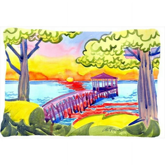 Carolines Treasures Dock at the pier Indoor & Outdoor Decorative Fabric Pillow 12 x 16 in.