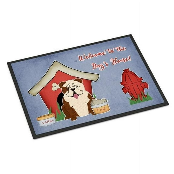 Carolines Treasures Dog House Collection English Bulldog Brindle White Door Mat Indoor Rug or Outdoor Welcome Mat 24x36