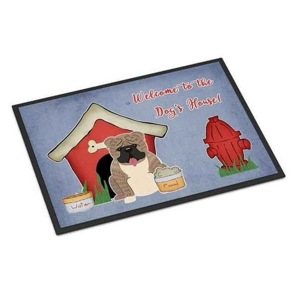 Carolines Treasures Dog House Collection English Bulldog Grey Brindle Indoor or Outdoor Mat - 24 x 0.25 x 36 in.