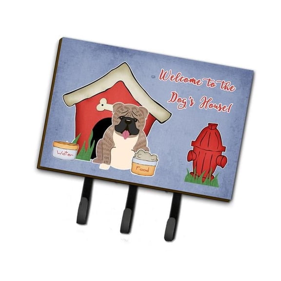 Carolines Treasures  Dog House Collection English Bulldog Grey Brindle Leash or Key Holder