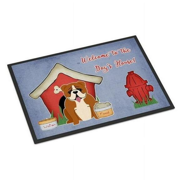 Carolines Treasures Dog House Collection English Bulldog Red White Door Mat Indoor Rug or Outdoor Welcome Mat 18x27