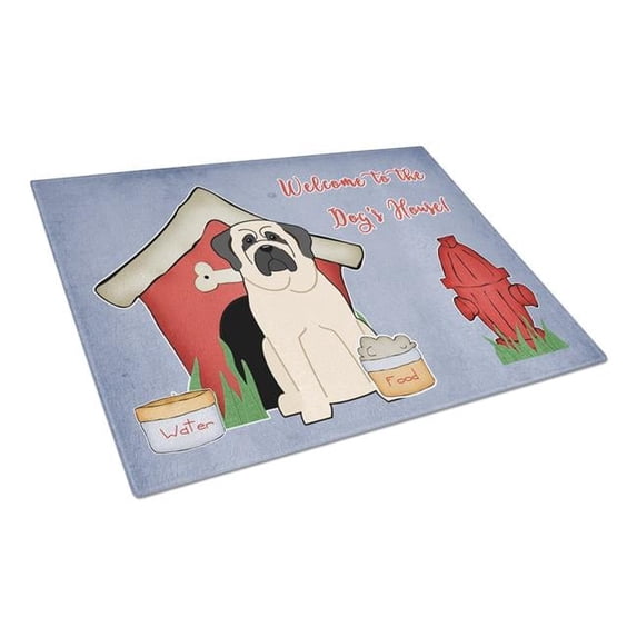 Carolines Treasures Dog House Collection Mastiff White Glass Cutting Board - Large