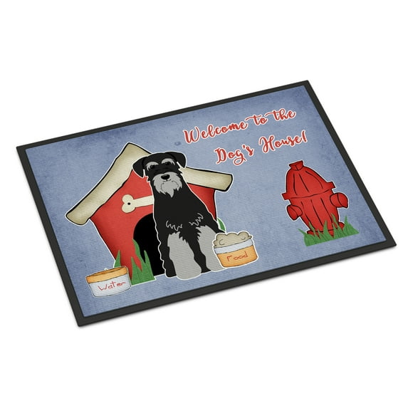 Carolines Treasures Dog House Collection Standard Schnauzer Black Grey Door Mat Indoor Rug or Outdoor Welcome Mat 18x27