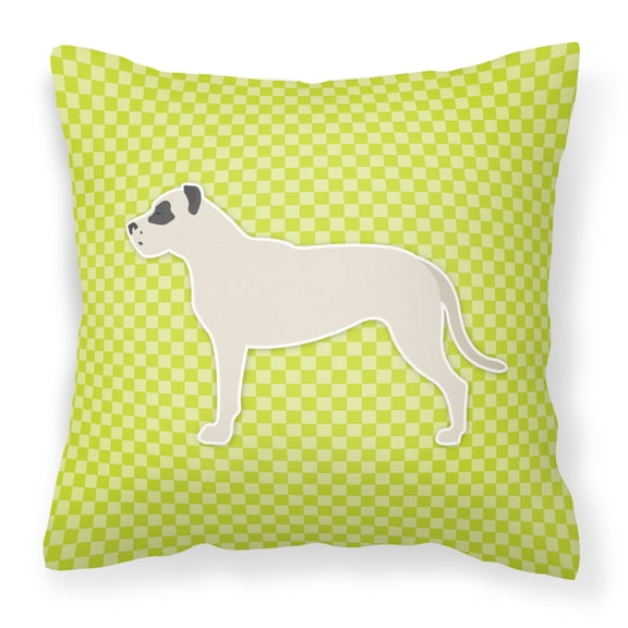 Carolines Treasures Dogo Argentino Checkerboard Green Fabric Decorative Pillow