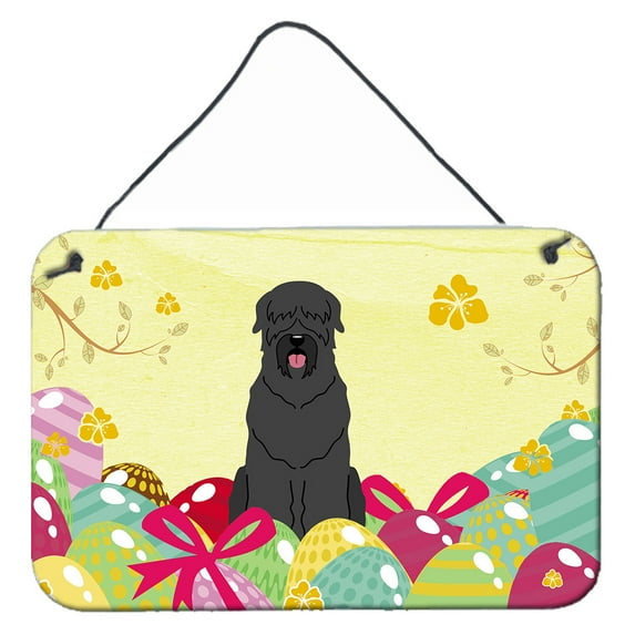 Carolines Treasures BB6026DS812 Easter Eggs Black Russian Terrier Wall or Door Hanging Prints