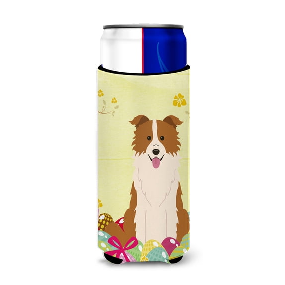 Carolines Treasures Easter Eggs Border Collie Red White Michelob Ultra Hugger for Slim Cans