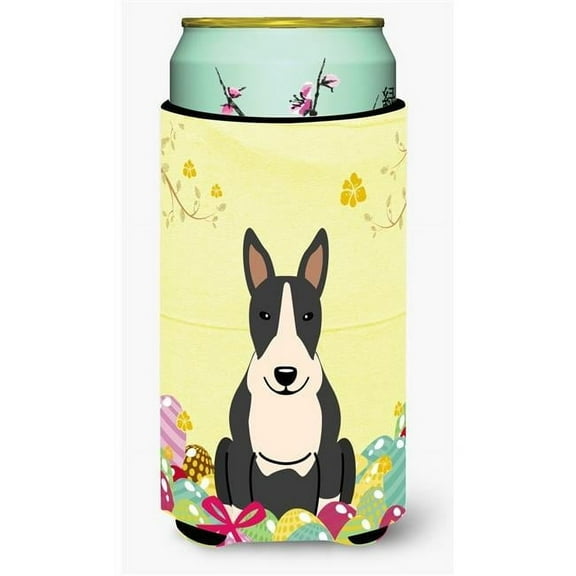 Carolines Treasures  Easter Eggs Bull Terrier Black White Tall Boy Beverage Insulator Hugger