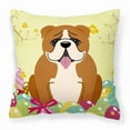 thumbnail image 1 of Carolines Treasures BB6120PW1818 Easter Eggs English Bulldog Red White Fabric Decorative Pillow, 1 of 2