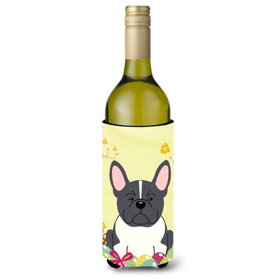 Carolines Treasures BB6012LITERK Easter Eggs French Bulldog Black White Wine Bottle Beverge Insulator Hugger