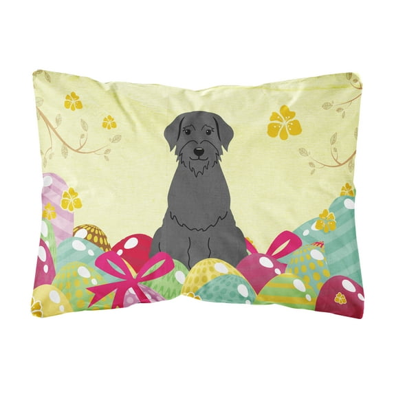 Carolines Treasures Easter Eggs Giant Schnauzer Canvas Fabric Decorative Pillow 12H x16W multicolor