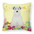 thumbnail image 1 of Carolines Treasures BB6053PW1818 Easter Eggs Miniature Schanuzer White Fabric Decorative Pillow, 1 of 2