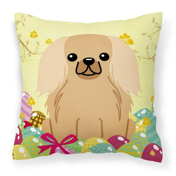 Carolines Treasures BB6104PW1818 Easter Eggs Pekingnese Fawn Sable Fabric Decorative Pillow