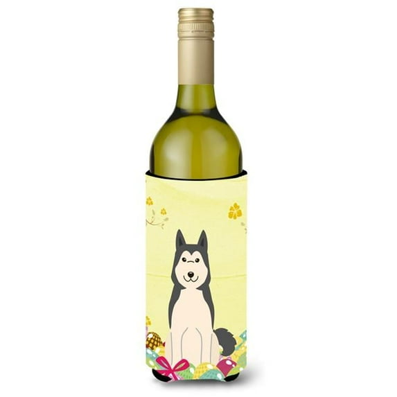 Carolines Treasures BB6025LITERK Easter Eggs West Siberian Laika Spitz Wine Bottle Beverge Insulator Hugger