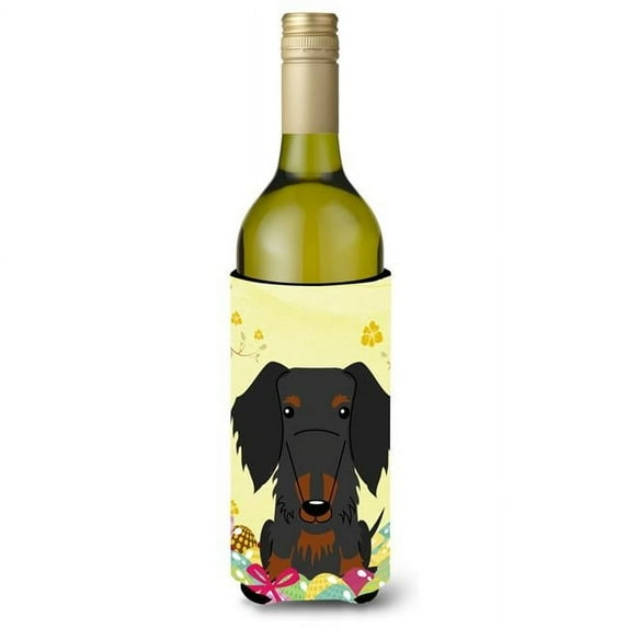 Carolines Treasures BB6127LITERK Easter Eggs Wire Haired Dachshund Black Tan Wine Bottle Beverge Insulator Hugger