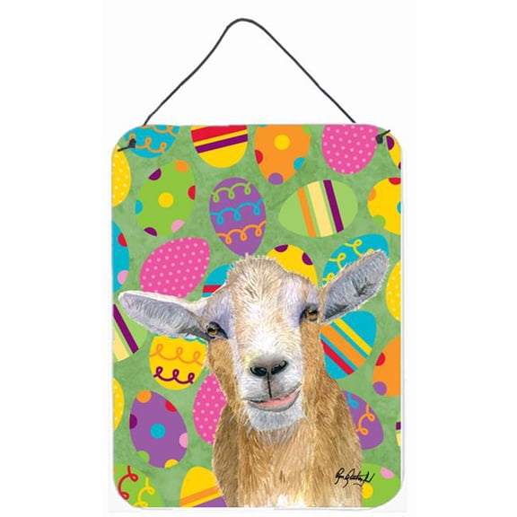 Carolines Treasures  Eggtravaganza Goat Easter Aluminium Metal Wall or Door Hanging Prints