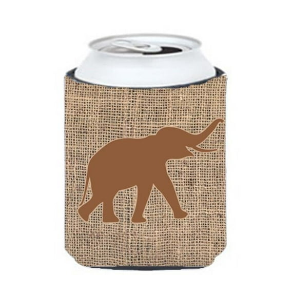 Carolines Treasures Elephant Burlap And Brown Can Or Bottle Hugger
