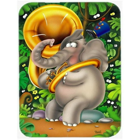 Carolines Treasures  Elephant Playing the Tuba Mouse Pad - Hot Pad or Trivet