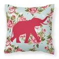 thumbnail image 1 of Carolines Treasures Elephant Shabby Chic Blue Roses Canvas Fabric Decorative Pillow BB1011 18H x18W multicolor, 1 of 2
