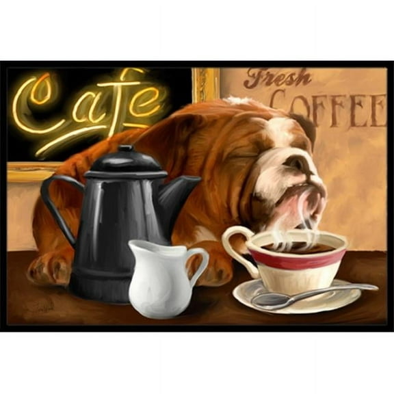 Carolines Treasures  English Bulldog Morning Coffee Indoor & Outdoor Mat, 18 x 27 in.