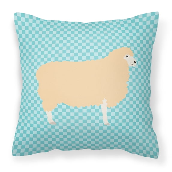 English Leicester Longwool Sheep Animal Art Checkboard Design Fabric Decorative Pillow