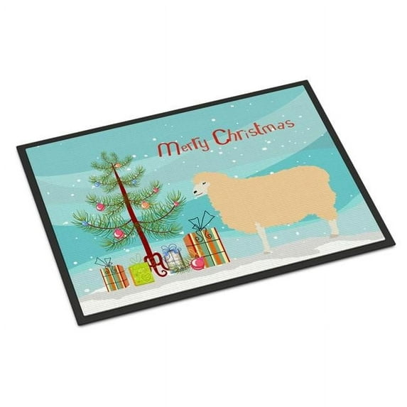 Caroline's Treasures BB9341JMAT English Leicester Longwool Sheep Christmas Door Mat, Indoor Rug or Outdoor Welcome Mat