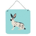 thumbnail image 1 of Carolines Treasures BB8135DS66 English Spot Rabbit Blue Check Wall or Door Hanging Prints, 6 x 6 in., 1 of 1
