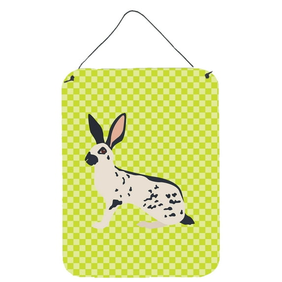 Carolines Treasures English Spot Rabbit Green Wall or Door Hanging Prints 12x16 multicolor