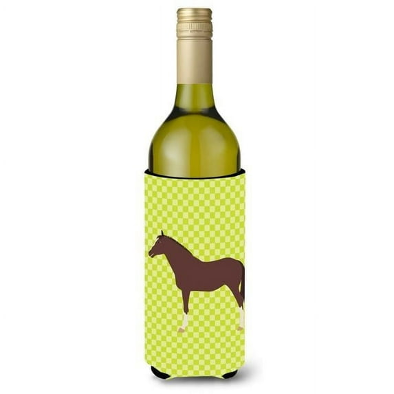 Carolines Treasures BB7739LITERK English Thoroughbred Horse Green Wine Bottle Beverge Insulator Hugger