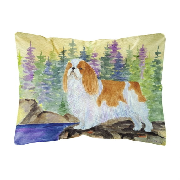 Carolines Treasures English Toy Spaniel Decorative Canvas Fabric Pillow 12H x16W multicolor