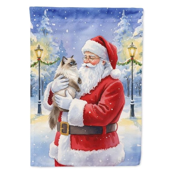 Carolines Treasures FNT1124GF 15.5 x 11.25 in. Himalayan Cat with Santa Claus Garden Flag