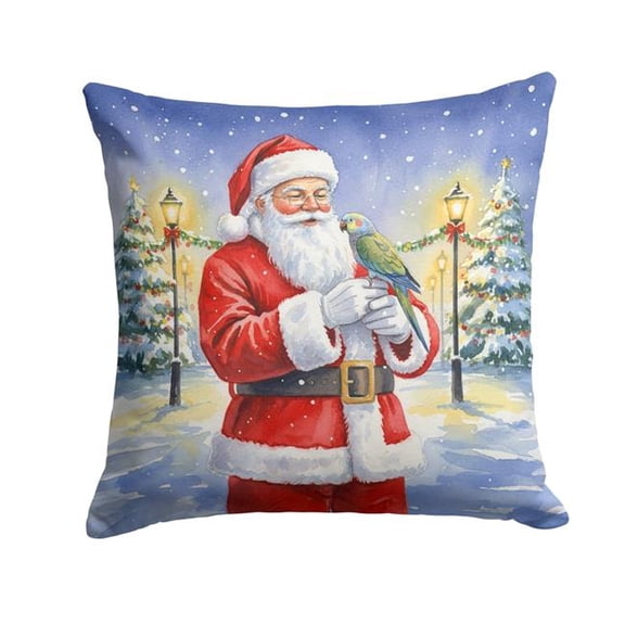 Carolines Treasures FNT1206PW1818 18 x 18 in. Meyers Parrot with Santa Claus Throw Pillow