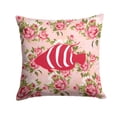 thumbnail image 1 of Carolines Treasures Fish Shabby Chic Pink Roses Fabric Decorative Pillow 14Hx14W multicolor, 1 of 4