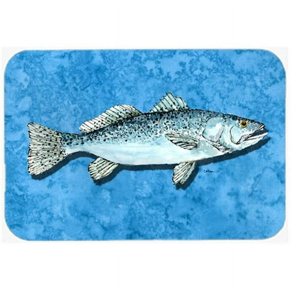 Carolines Treasures Fish Trout Glass Cutting Board - Large