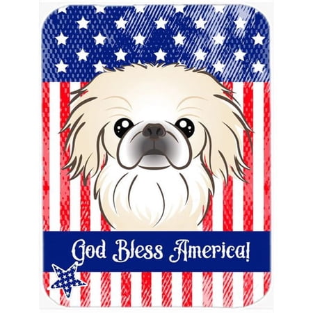 Carolines Treasures Flag and Pekingese Glass Cutting Board Large 12H x 16W multicolor