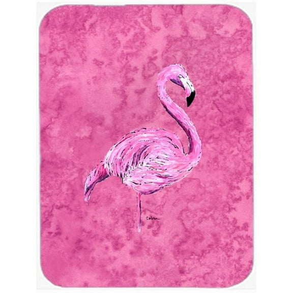 Carolines Treasures Flamingo On Pink Glass Cutting Board - Large