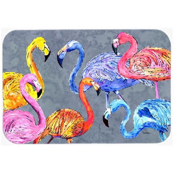 Carolines Treasures Flamingo Six Senses, Glass Cutting Board - Large