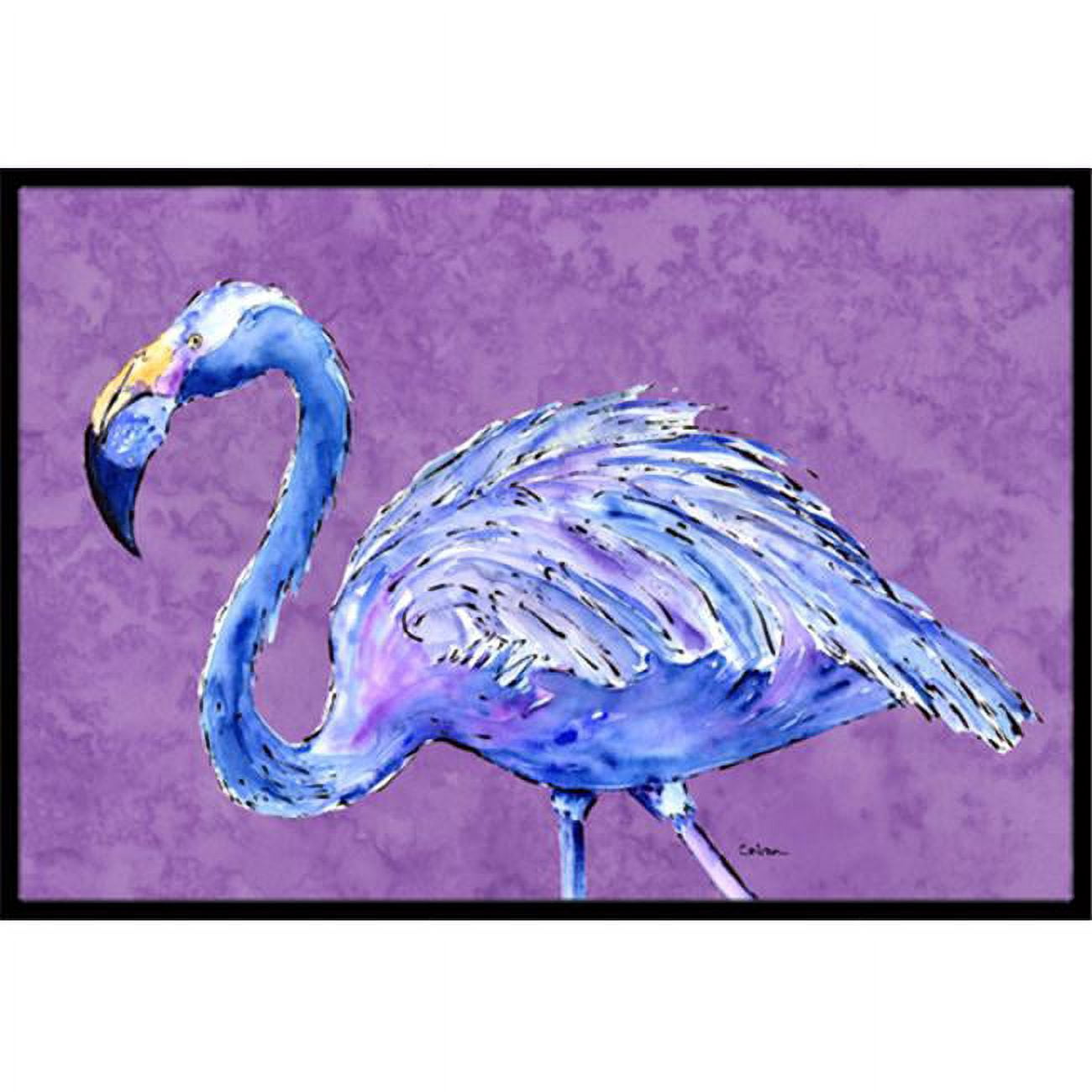 Carolines Treasures  Flamingo on Purple Indoor Or Outdoor Doormat - 18 x 27 in.
