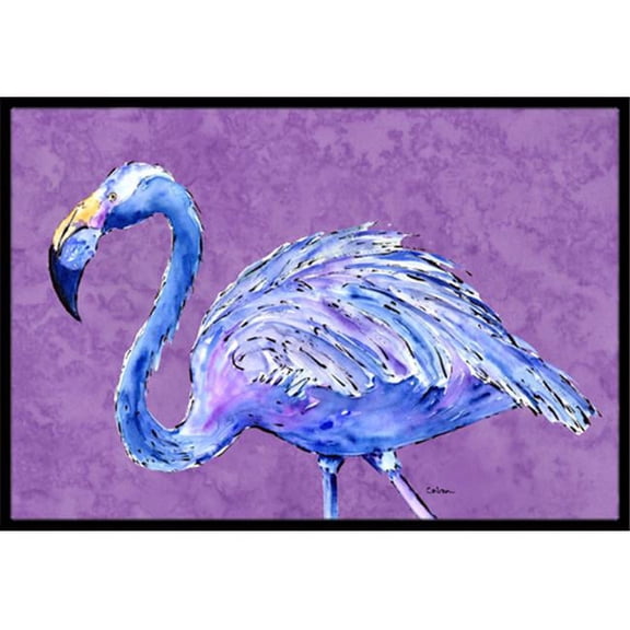 Carolines Treasures  Flamingo on Purple Indoor Or Outdoor Doormat - 18 x 27 in.