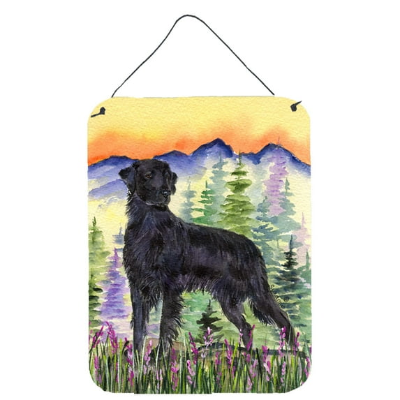 Caroline's Treasures SS8263DS1216 Flat Coated Retriever Wall or Door Hanging Prints, 12x16, multicolor