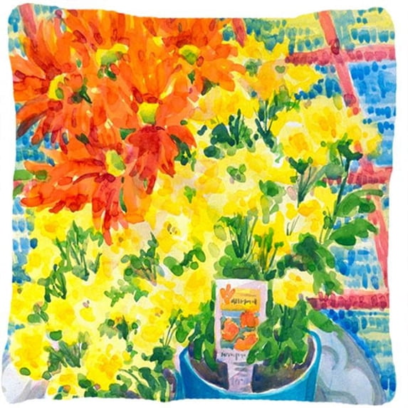 Carolines Treasures Flower Mums Fabric Decorative Pillow