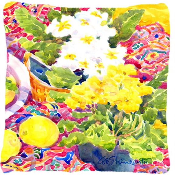 Carolines Treasures Flower - Primroses Decorative Indoor & Outdoor Fabric Pillow