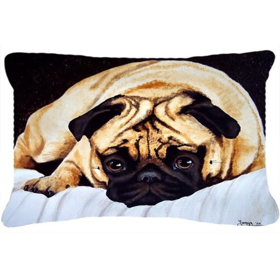 Carolines Treasures Fred the Pug Fabric Decorative Pillow