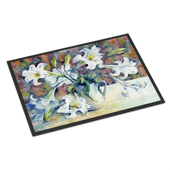 Carolines Treasures GFGO0014JMAT Easter Lilies Indoor or Outdoor Mat, 24" x 36", Multicolor