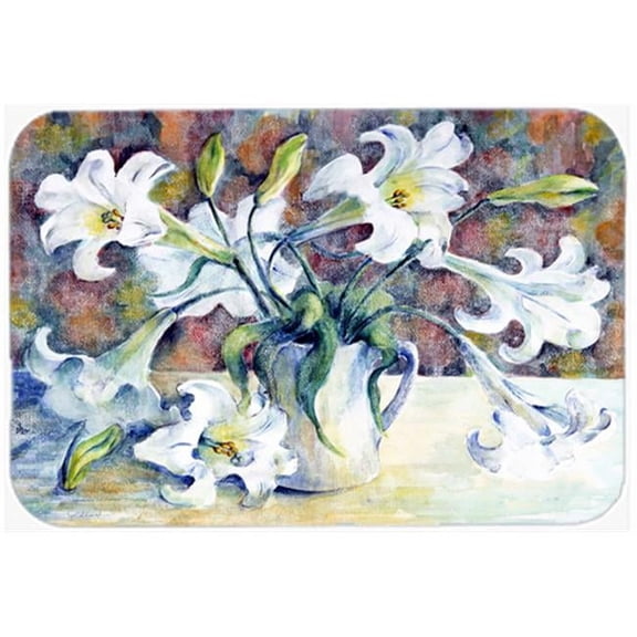 Easter Lillies Glass Cutting Board Large