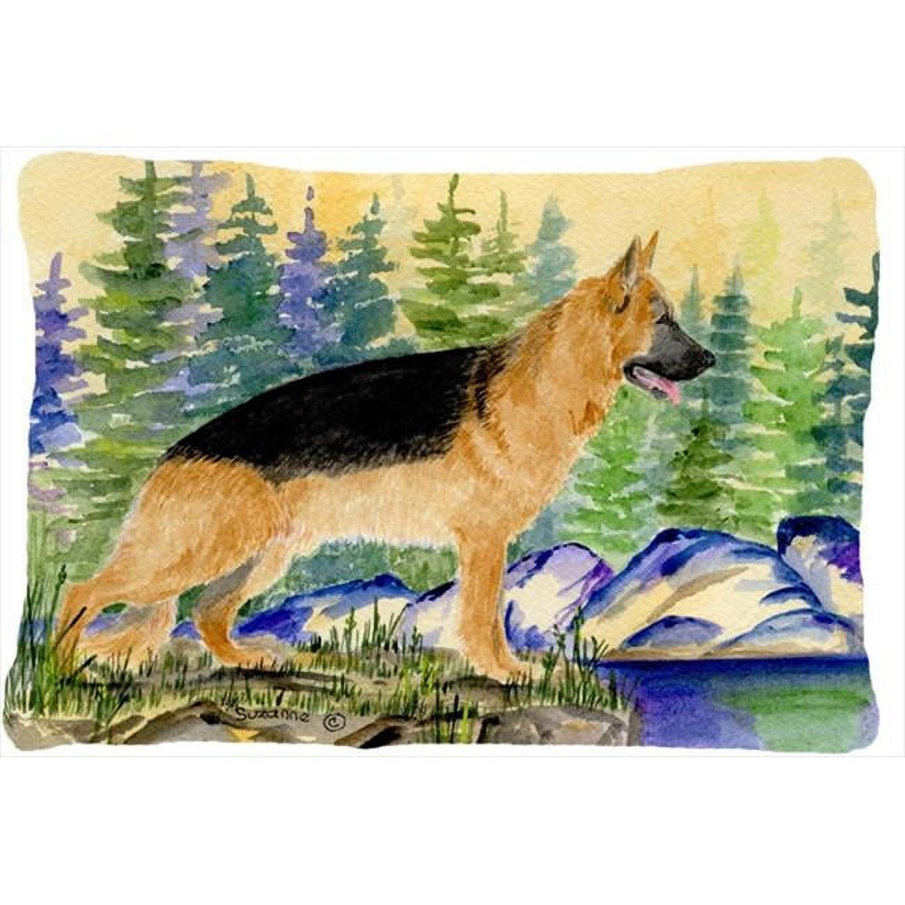 Carolines Treasures  German Shepherd Decorative Indoor & Outdoor Fabric Pillow 12 x 16 in.