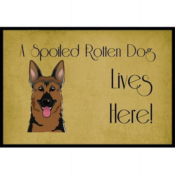 Carolines Treasures  German Shepherd Spoiled Dog Lives Here Indoor & Outdoor Mat, 24 x 36 in.