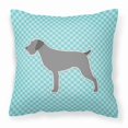 thumbnail image 1 of Carolines Treasures BB3711PW1414 German Wirehaired Pointer Checkerboard Blue Fabric Decorative Pillow, 1 of 4