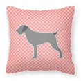 thumbnail image 1 of Carolines Treasures BB3611PW1818 German Wirehaired Pointer Checkerboard Pink Fabric Decorative Pillow, 1 of 5