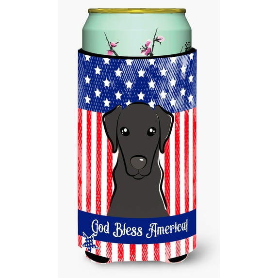 Carolines Treasures God Bless American Flag with Black Labrador Tall Boy beverage Insulator Hugger Tall Boy multicolor